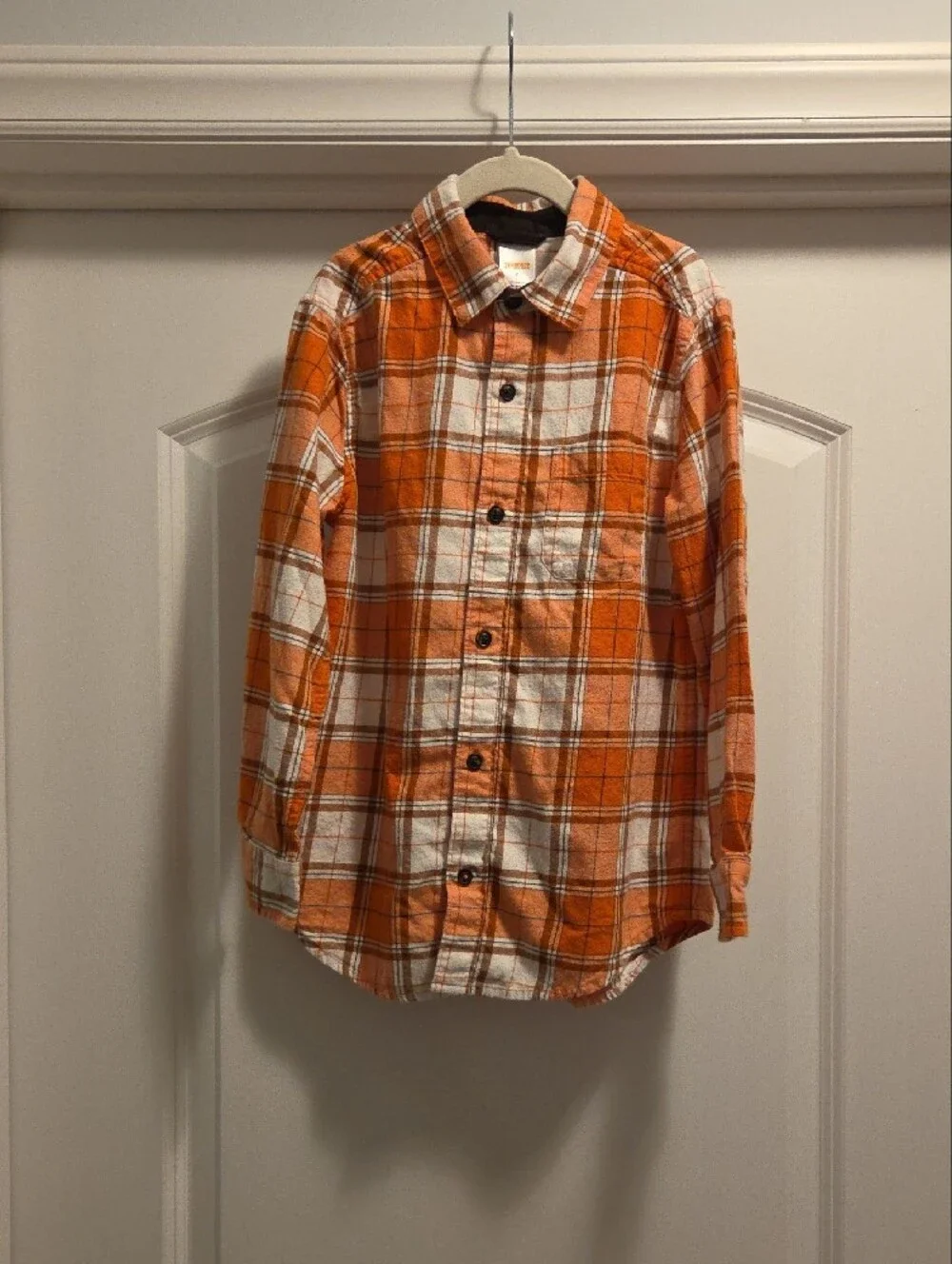 Boys Gymboree Orange Plaid Button-Down Shirts for Kids (Lot Of 2)